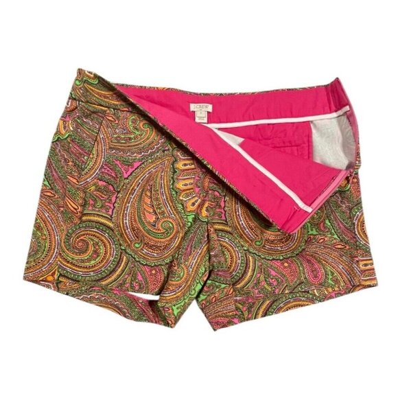 J. Crew Women's Multicolored Paisley Boho Retro Shorts SIZE-8 - Picture 7 of 7